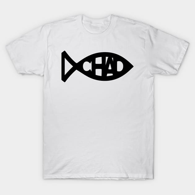 Chad Fish T-Shirt by thelazyskeleton